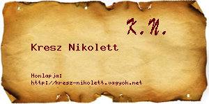 Kresz Nikolett névjegykártya